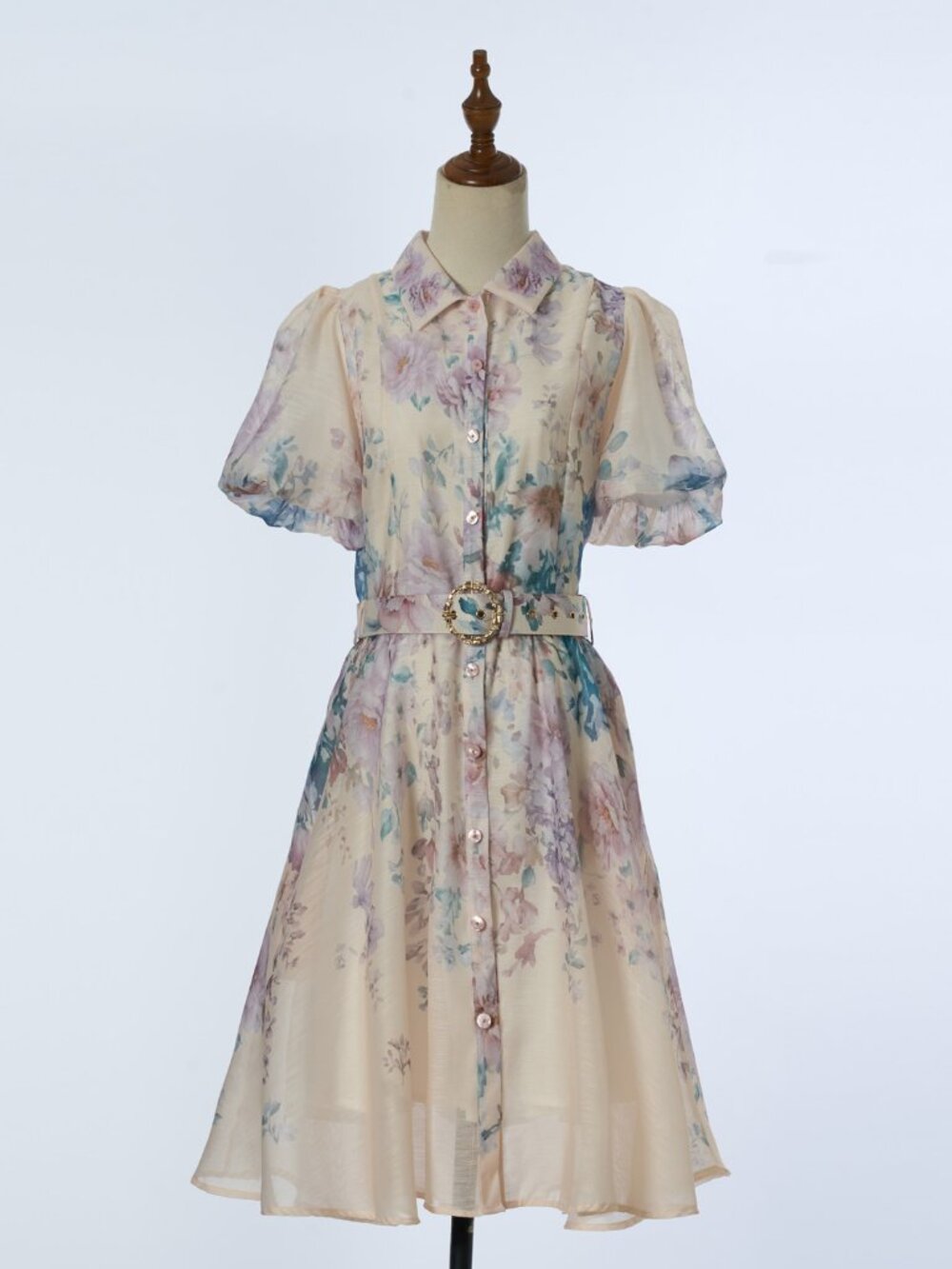 Zimmermann Pastel Floral Print Belted Mini Dress